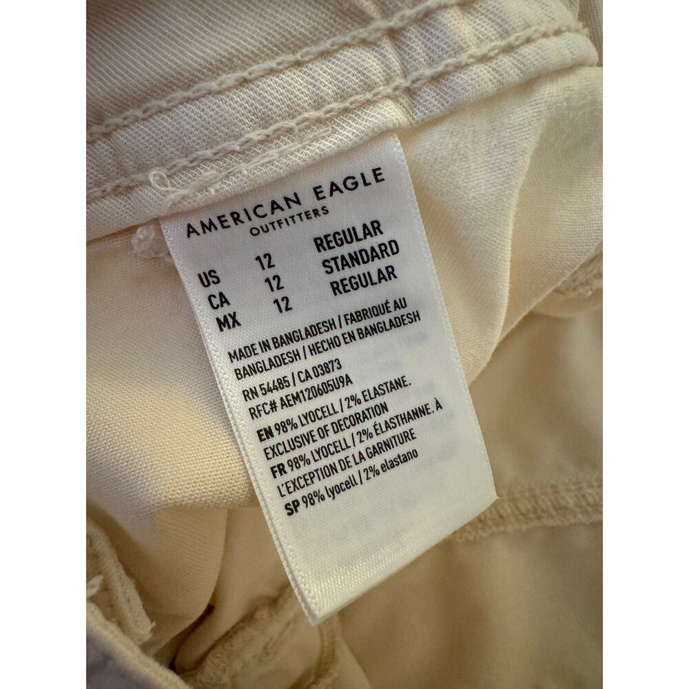 American Eagle Outfitters Cream Wide Leg Pants - Picture 6 of 7